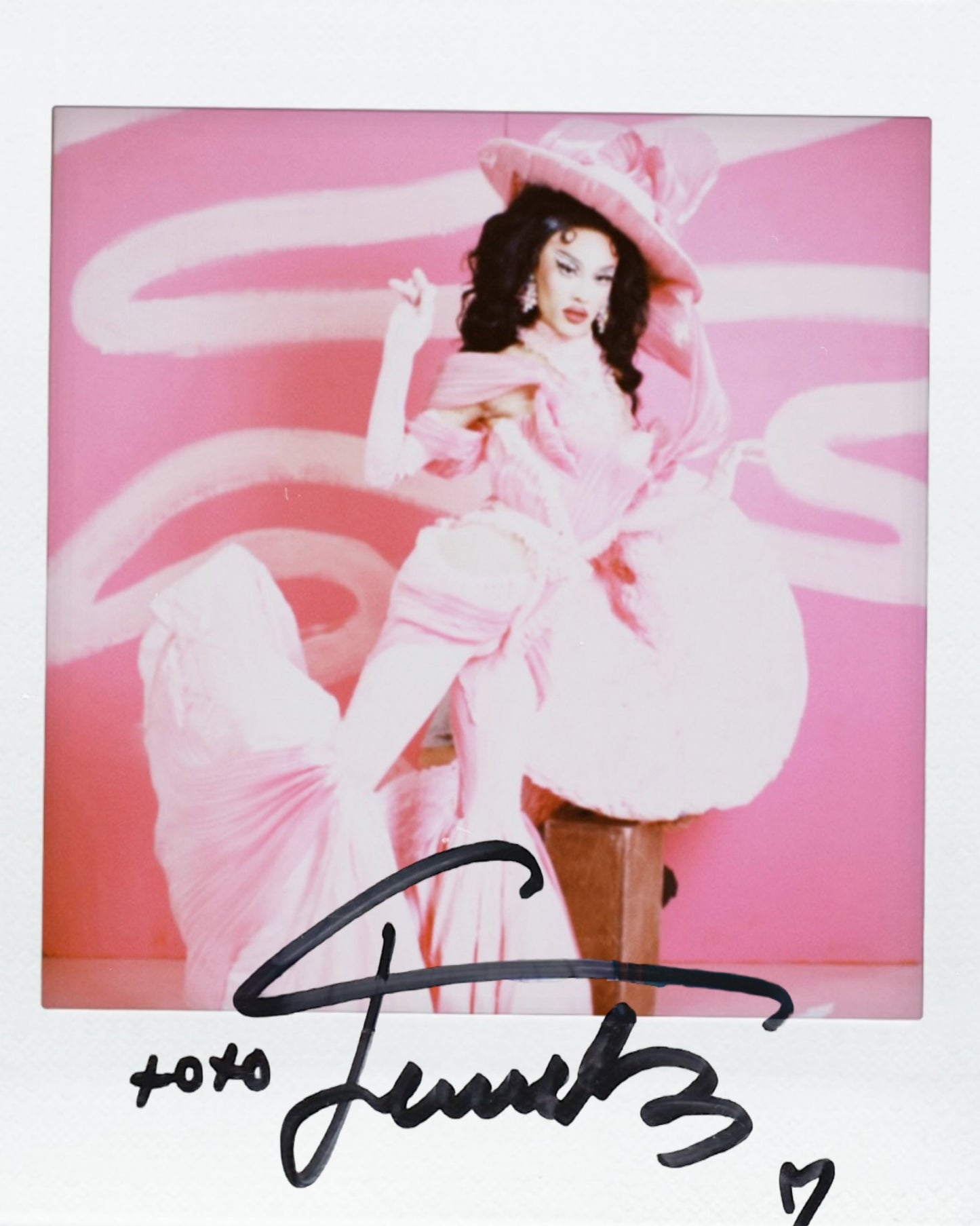 Pink Runway Signed Polaroids