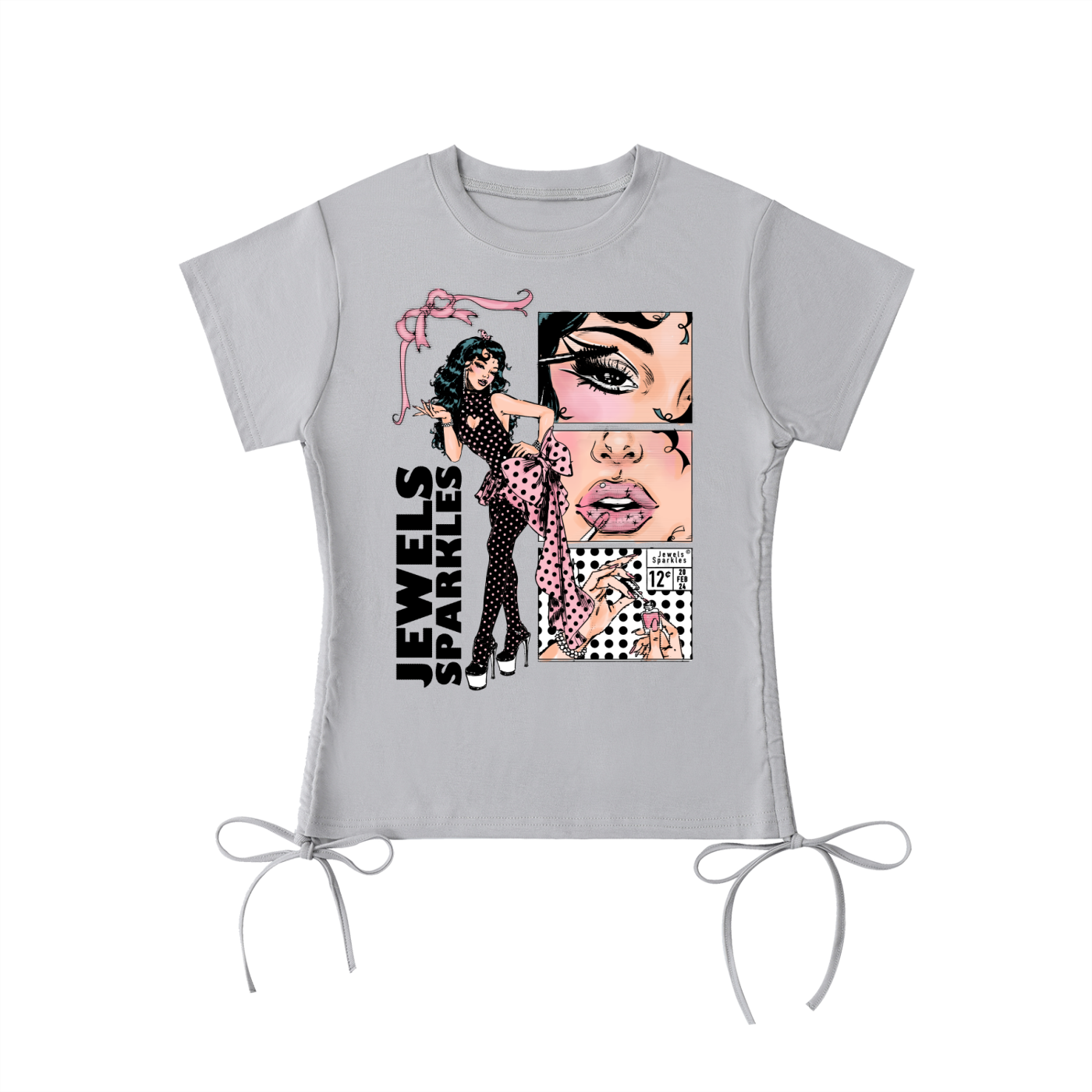 Jewels Sparkles Polkadot Princess Bow Tee