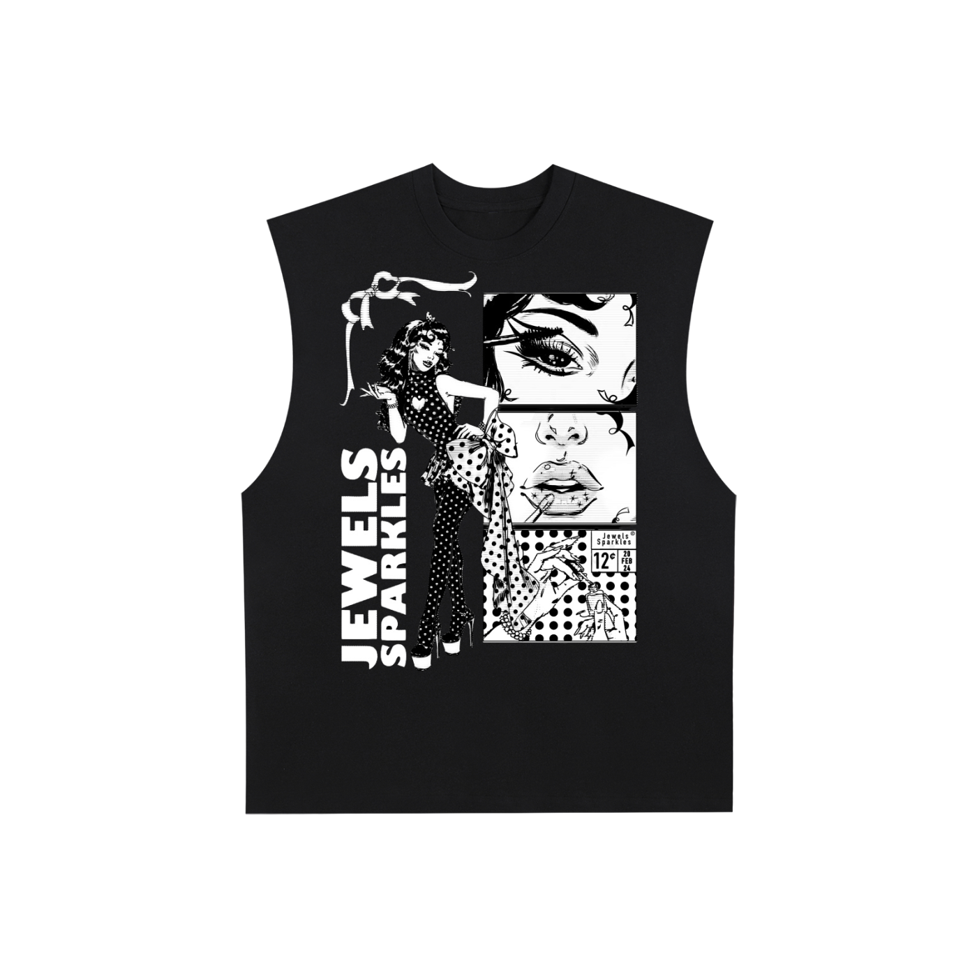 Polkadot Princess B&W Tank Top