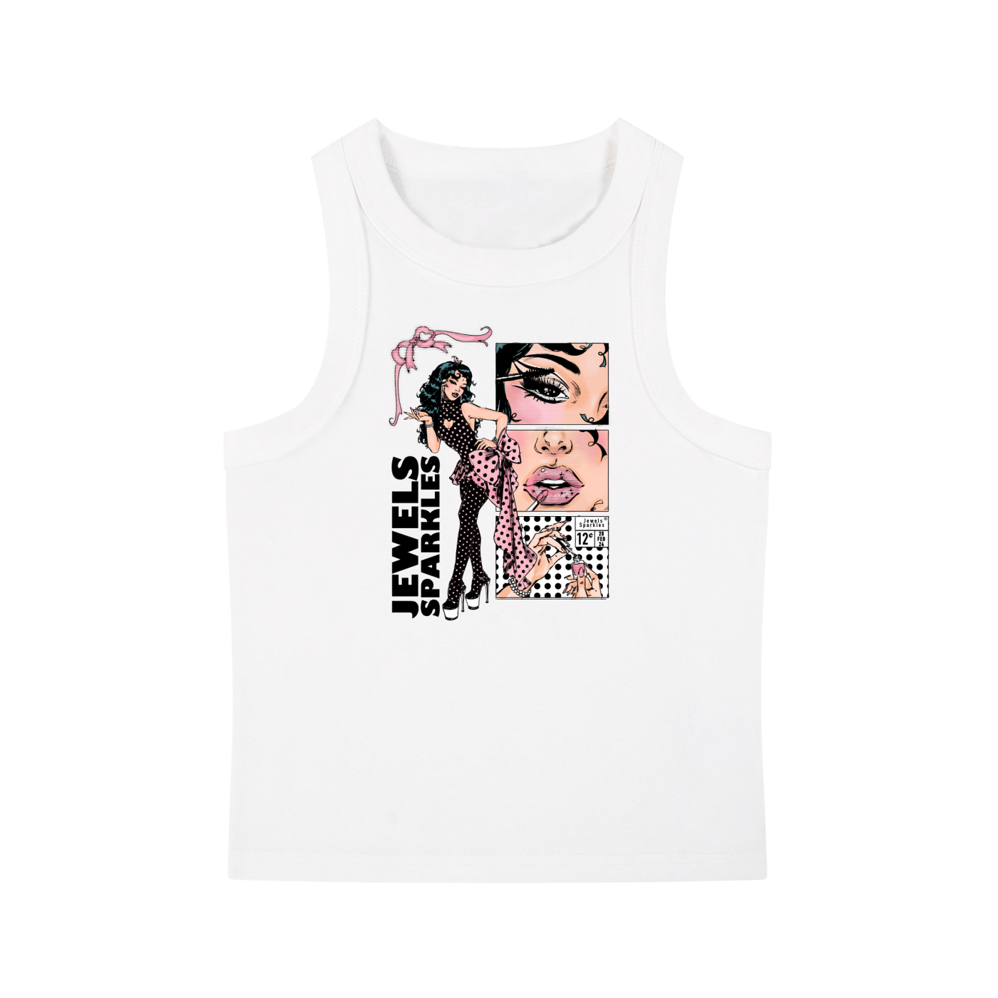 Polkadot Princess Tank Top White