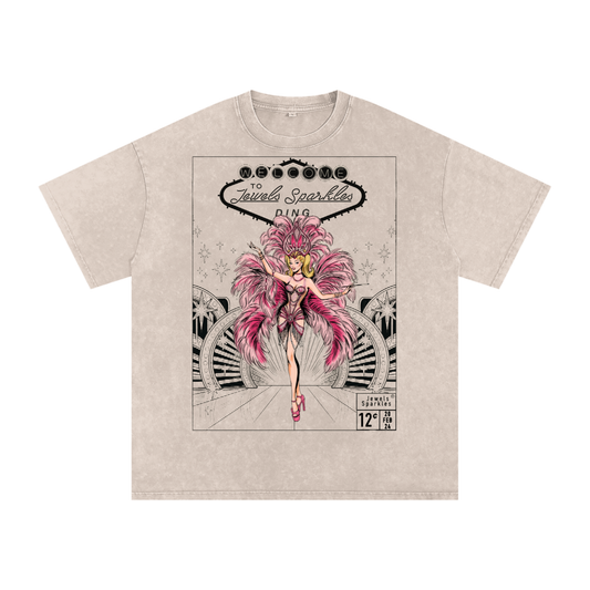 Snow Washed Oversized Cotton T-Shirt