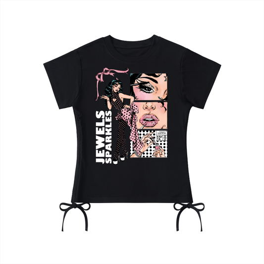 Jewels Sparkles Polkadot Princess Bow Tee