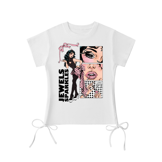 Jewels Sparkles Polkadot Princess Bow Tee
